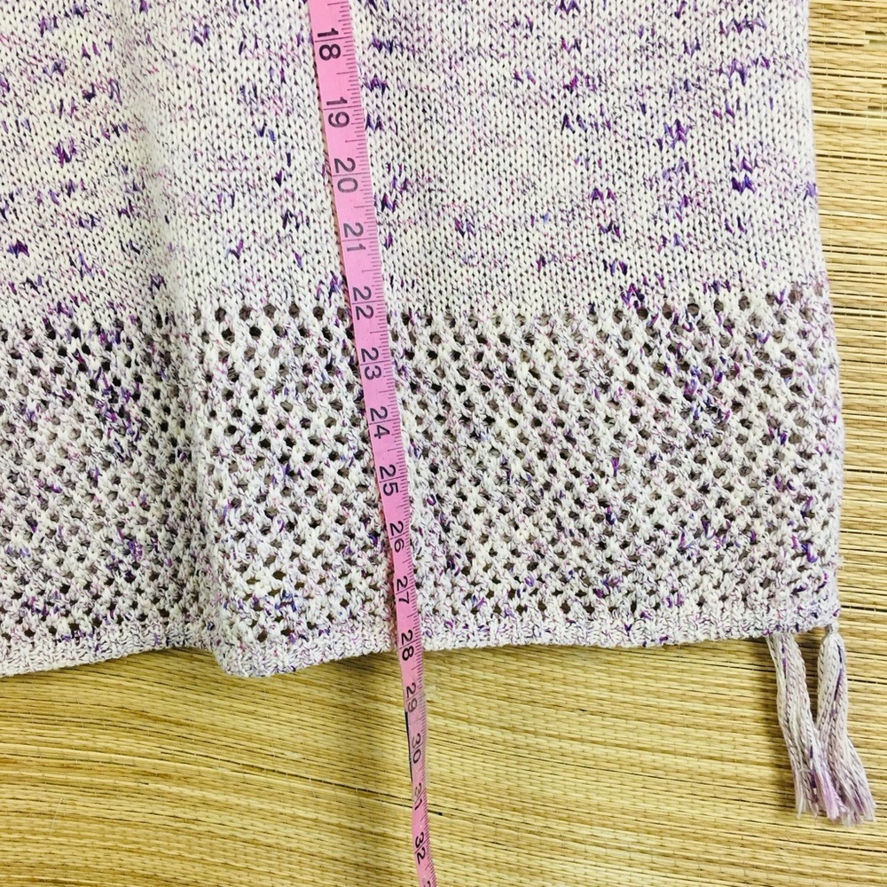 Johnny Was Blueberry Speckled Knit Tassel Sweater-Poncho Cream Size OS - Picture 13 of 13